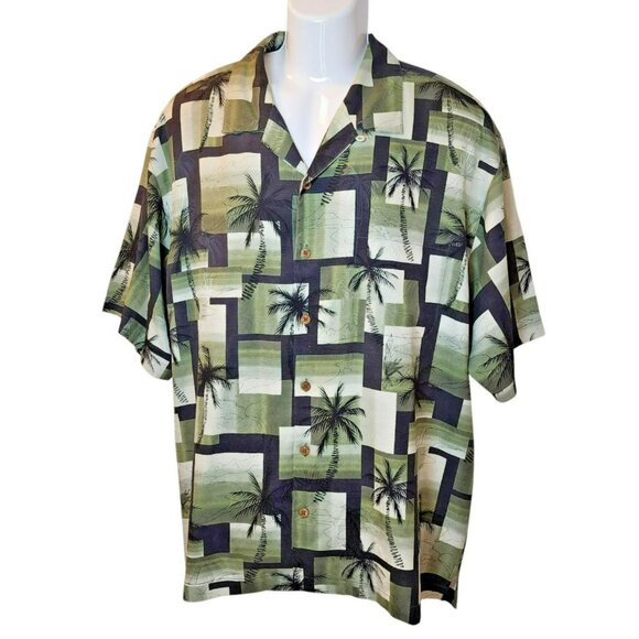 Tommy Bahama Silk Hawaiian Camp Shirt XL Short Sleeve Aloha Floral Preowned - Picture 1 of 9